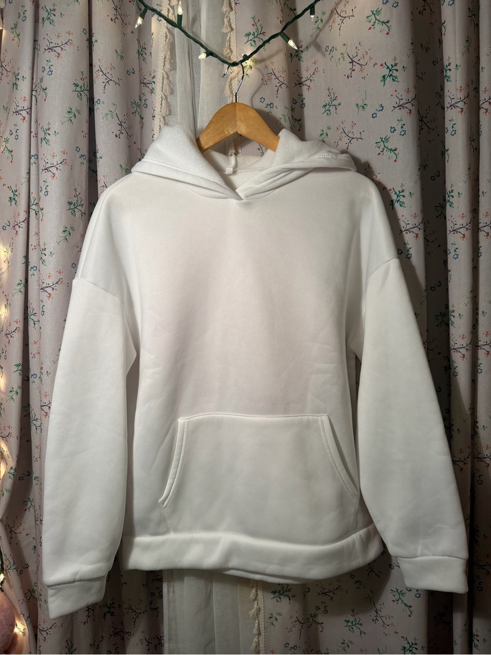 White Crewneck Hoodie - Soft Everyday Pullover